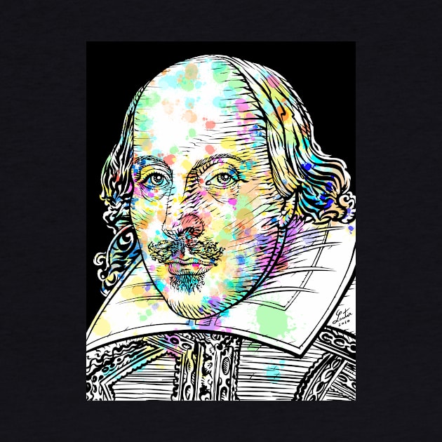 WILLIAM SHAKESPEARE watercolor and ink portrait by lautir